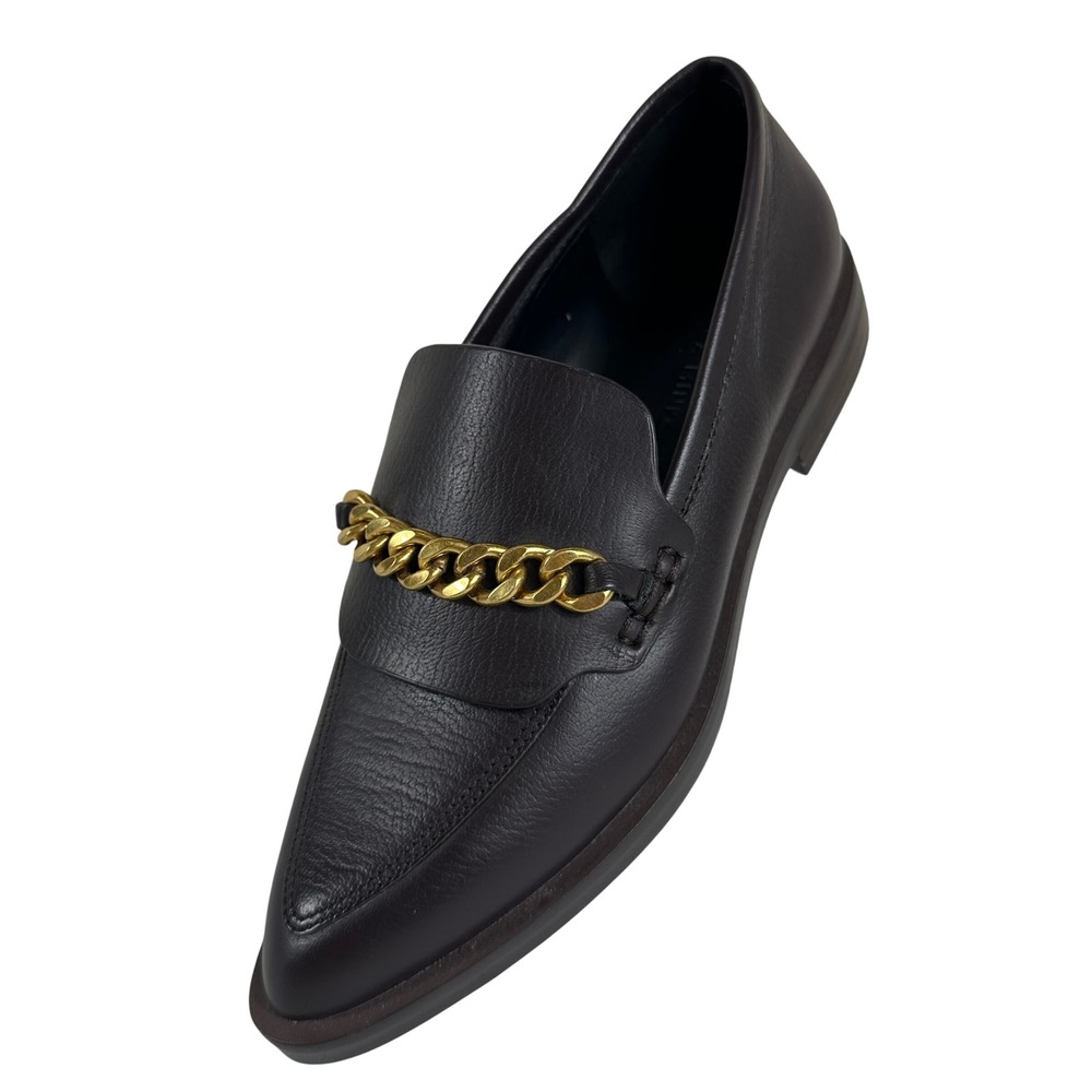 Rebecca Minkoff Pacey Brown Leather Chain Loafers Womens 6M Dark Academia Flat